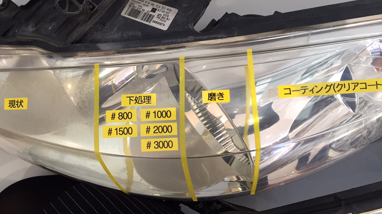 ヘッドライトコーティング