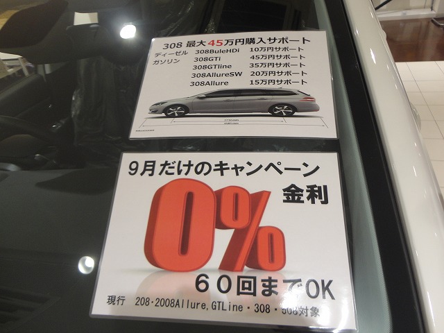 308 最大45万円購入サポート
