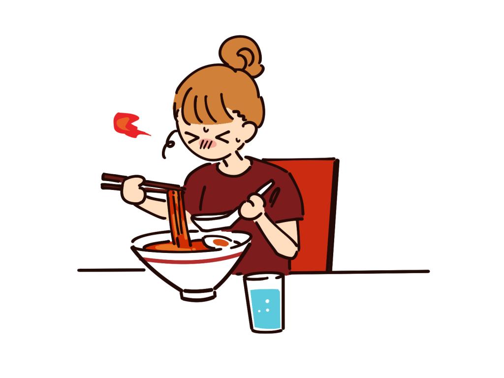あまりにも辛いラーメンを食べるので心配されたことがあります…🍜