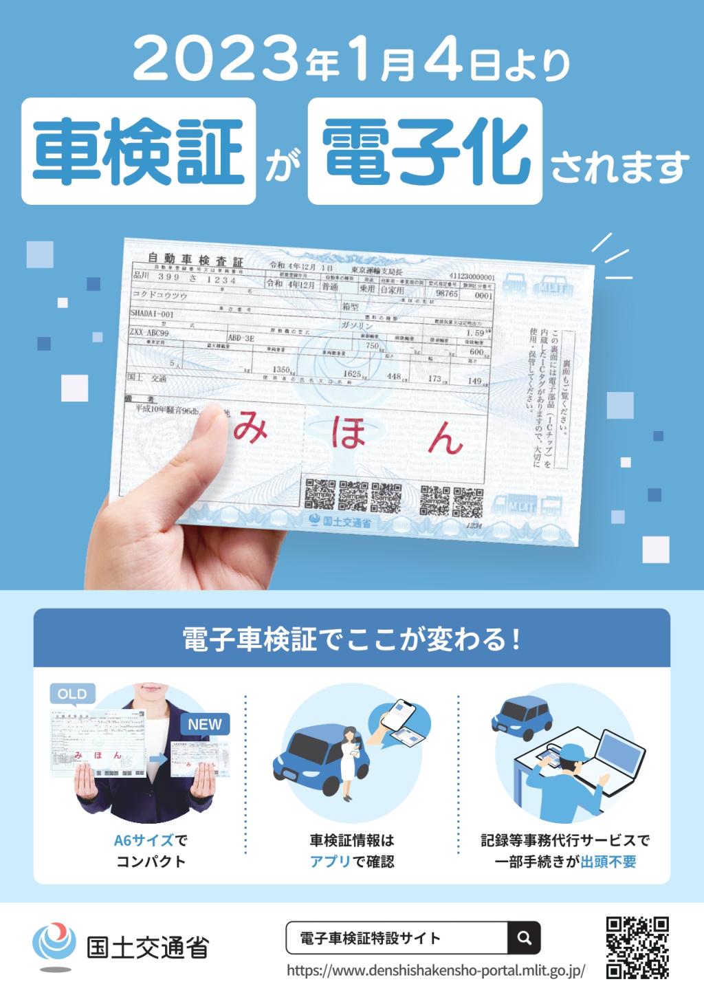 1月4日から車検証が電子化にされました🪄